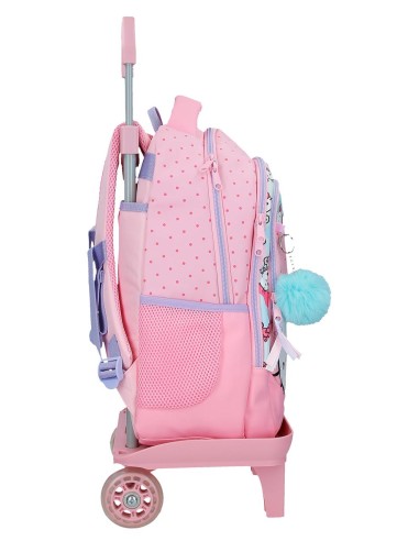 MOCHILA ADAP. 42CM 3C. C/CARRO. HELLO KITTY BOWS
